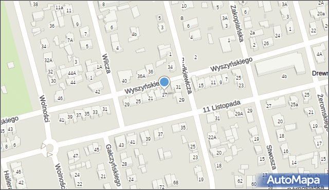 Ząbki, Wyszyńskiego Stefana, ks. kard., 17, mapa Ząbki