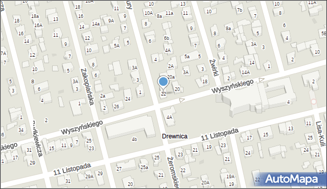 Ząbki, Wyszyńskiego Stefana, ks. kard., 22, mapa Ząbki