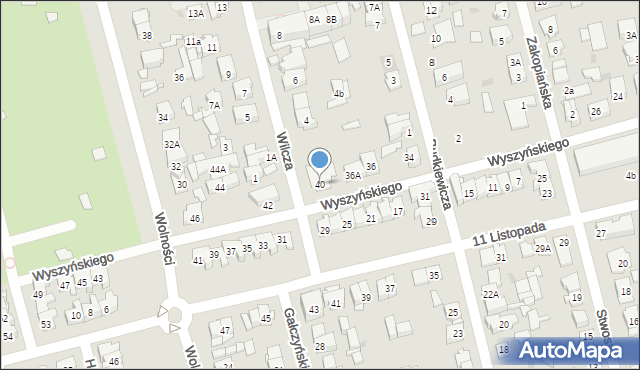 Ząbki, Wyszyńskiego Stefana, ks. kard., 40, mapa Ząbki