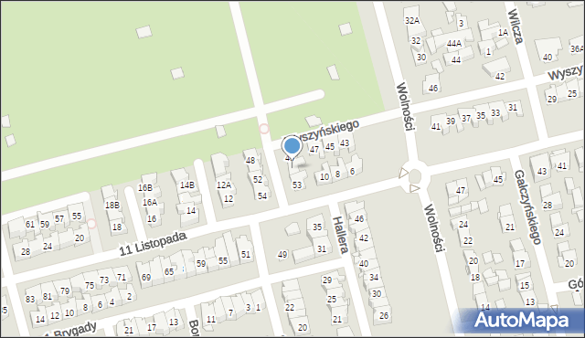 Ząbki, Wyszyńskiego Stefana, ks. kard., 51, mapa Ząbki