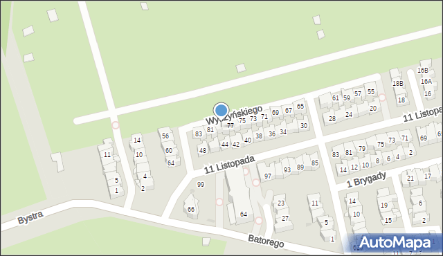 Ząbki, Wyszyńskiego Stefana, ks. kard., 79, mapa Ząbki