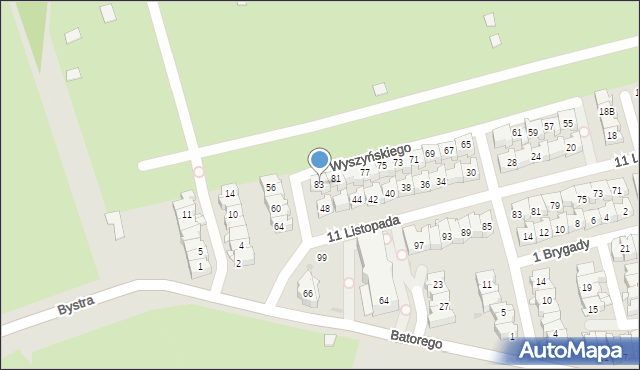 Ząbki, Wyszyńskiego Stefana, ks. kard., 83, mapa Ząbki