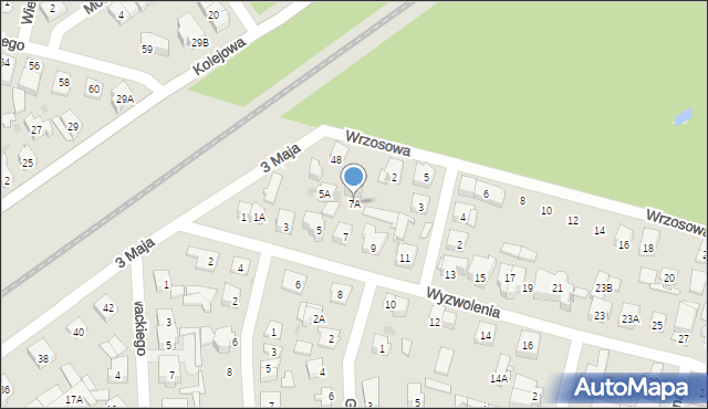 Ząbki, Wyzwolenia, 7A, mapa Ząbki