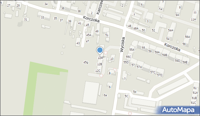 Zabrze, Wyciska Jerzego, 12A, mapa Zabrza