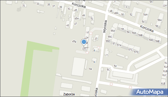 Zabrze, Wyciska Jerzego, 12C, mapa Zabrza