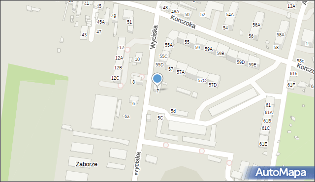 Zabrze, Wyciska Jerzego, 7, mapa Zabrza