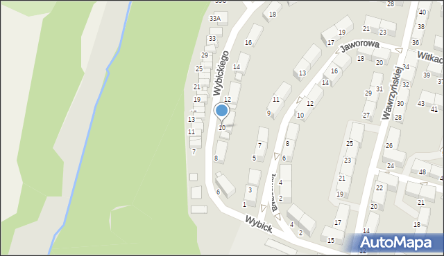 Zabrze, Wybickiego Józefa, gen., 10, mapa Zabrza