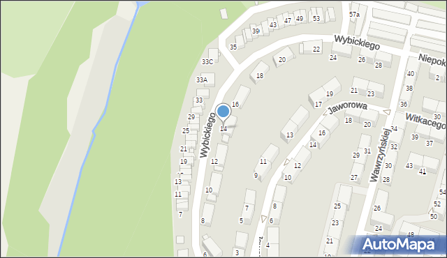 Zabrze, Wybickiego Józefa, gen., 14, mapa Zabrza