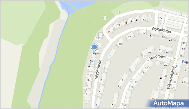 Zabrze, Wybickiego Józefa, gen., 33, mapa Zabrza