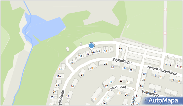 Zabrze, Wybickiego Józefa, gen., 45, mapa Zabrza