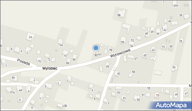 Zagórze, Wyrowcowa, 60, mapa Zagórze