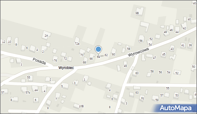 Zagórze, Wyrowcowa, 64, mapa Zagórze