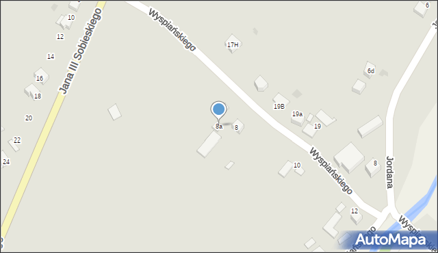 Zakliczyn, Wyspiańskiego Stanisława, 8a, mapa Zakliczyn