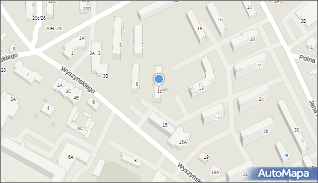 Zambrów, Wyszyńskiego Stefana, ks. prym. kard., 11, mapa Zambrów