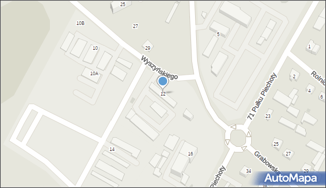 Zambrów, Wyszyńskiego Stefana, ks. prym. kard., 12, mapa Zambrów