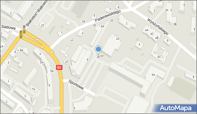 Zambrów, Wyszyńskiego Stefana, ks. prym. kard., 2s, mapa Zambrów