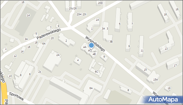 Zambrów, Wyszyńskiego Stefana, ks. prym. kard., 4D, mapa Zambrów