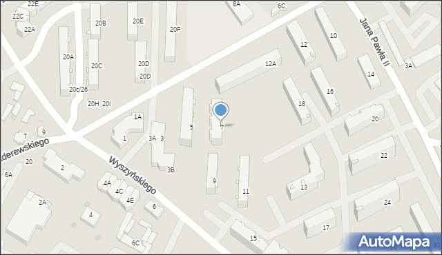 Zambrów, Wyszyńskiego Stefana, ks. prym. kard., 7, mapa Zambrów