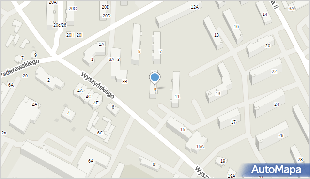 Zambrów, Wyszyńskiego Stefana, ks. prym. kard., 9, mapa Zambrów