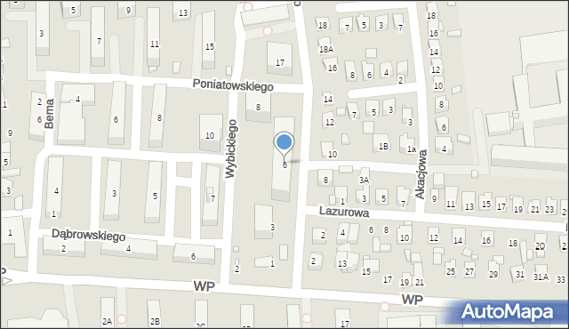 Zamość, Wybickiego Józefa, gen., 6, mapa Zamościa