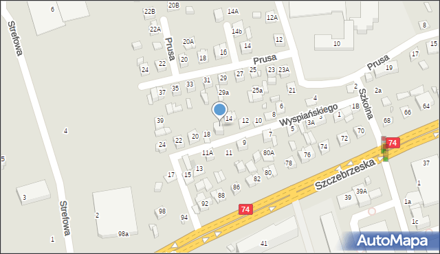 Zamość, Wyspiańskiego Stanisława, 16, mapa Zamościa