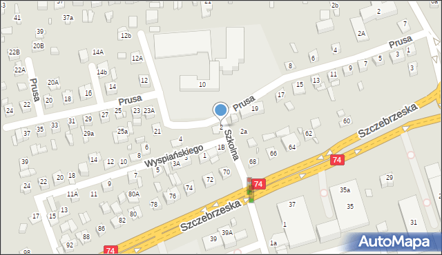 Zamość, Wyspiańskiego Stanisława, 2, mapa Zamościa