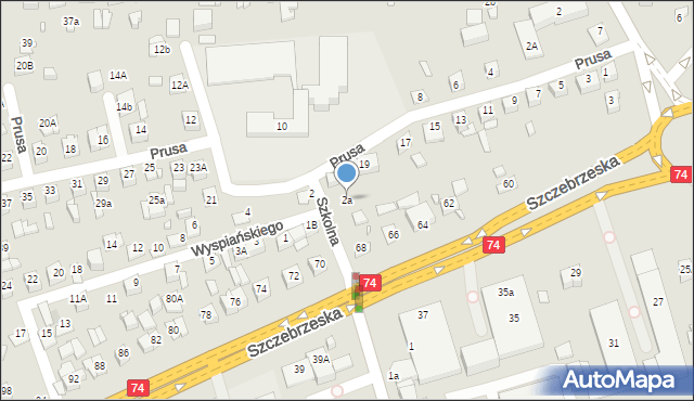 Zamość, Wyspiańskiego Stanisława, 2a, mapa Zamościa