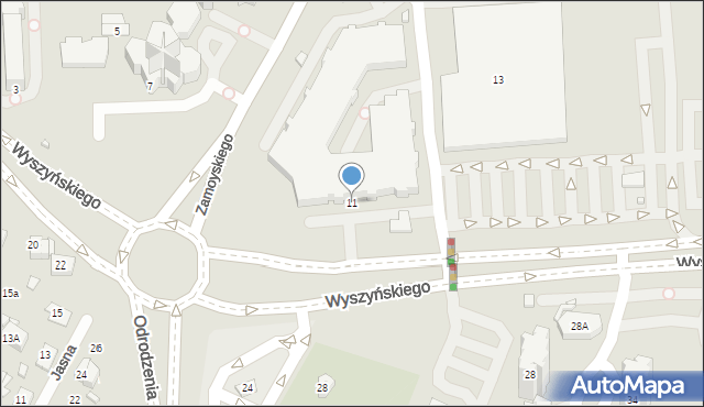 Zamość, Wyszyńskiego Stefana, ks. prym. kard., 11, mapa Zamościa