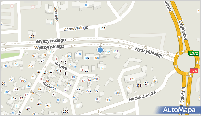 Zamość, Wyszyńskiego Stefana, ks. prym. kard., 110, mapa Zamościa