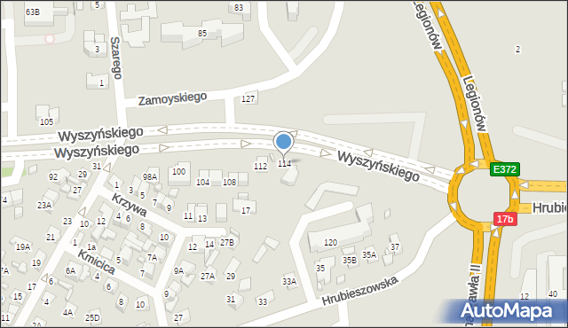 Zamość, Wyszyńskiego Stefana, ks. prym. kard., 114, mapa Zamościa