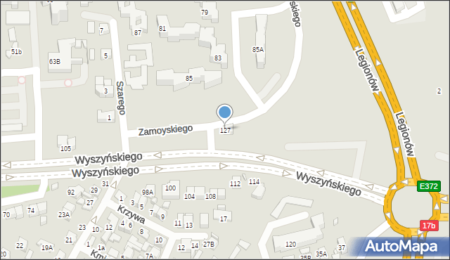 Zamość, Wyszyńskiego Stefana, ks. prym. kard., 127, mapa Zamościa