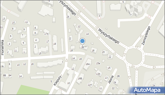 Zamość, Wyszyńskiego Stefana, ks. prym. kard., 16, mapa Zamościa