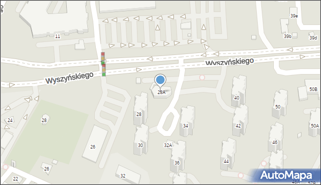Zamość, Wyszyńskiego Stefana, ks. prym. kard., 28A, mapa Zamościa