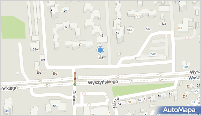 Zamość, Wyszyńskiego Stefana, ks. prym. kard., 37a, mapa Zamościa