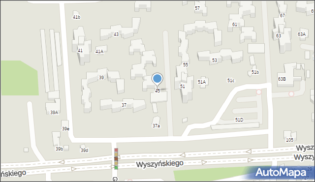 Zamość, Wyszyńskiego Stefana, ks. prym. kard., 45, mapa Zamościa