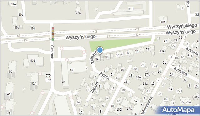 Zamość, Wyszyńskiego Stefana, ks. prym. kard., 56, mapa Zamościa