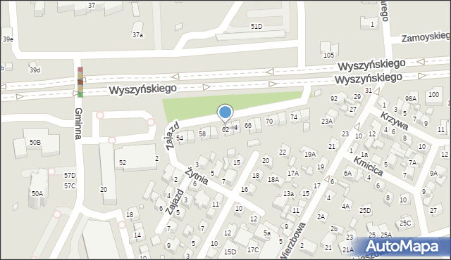 Zamość, Wyszyńskiego Stefana, ks. prym. kard., 62, mapa Zamościa