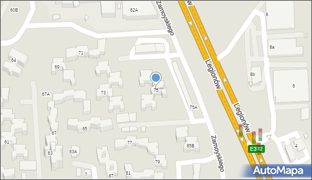 Zamość, Wyszyńskiego Stefana, ks. prym. kard., 75, mapa Zamościa