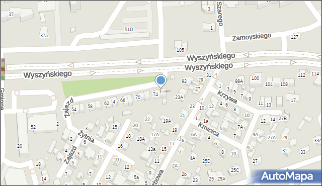 Zamość, Wyszyńskiego Stefana, ks. prym. kard., 76, mapa Zamościa