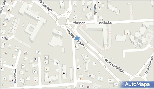 Zamość, Wyszyńskiego Stefana, ks. prym. kard., 8, mapa Zamościa