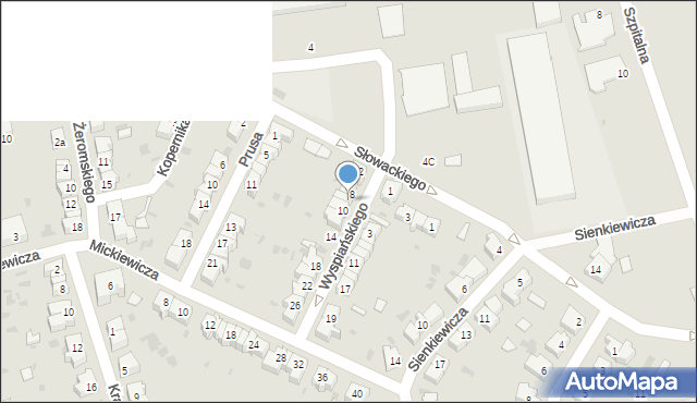 Żary, Wyspiańskiego Stanisława, 10a, mapa Żary