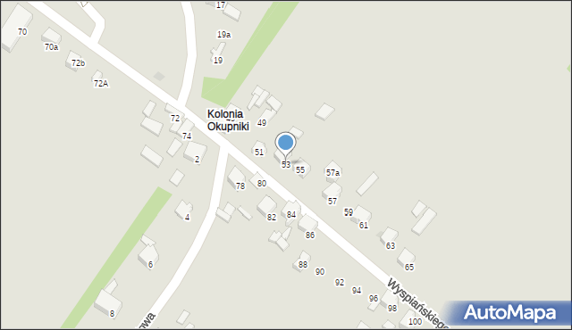 Zawiercie, Wyspiańskiego Stanisława, 53, mapa Zawiercie