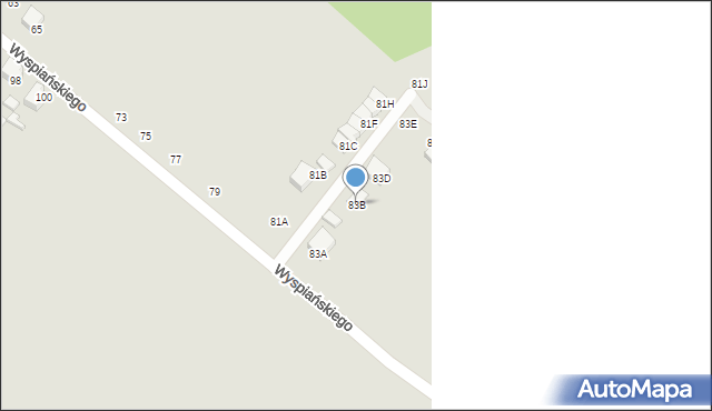 Zawiercie, Wyspiańskiego Stanisława, 83B, mapa Zawiercie