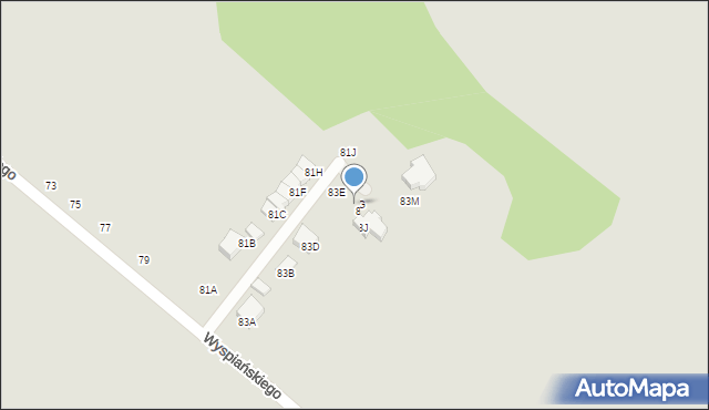 Zawiercie, Wyspiańskiego Stanisława, 83G, mapa Zawiercie