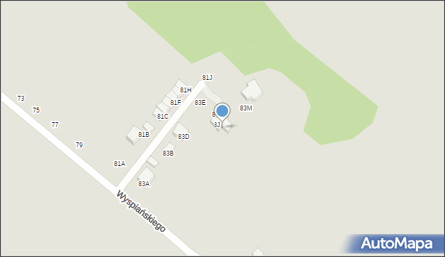 Zawiercie, Wyspiańskiego Stanisława, 83K, mapa Zawiercie