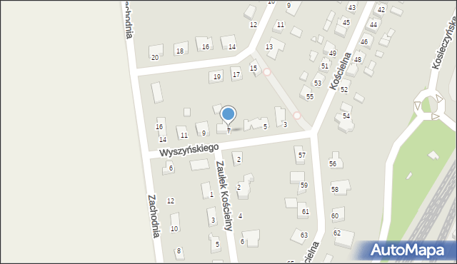 Zbąszynek, Wyszyńskiego Stefana, ks. prym. kard., 7, mapa Zbąszynek