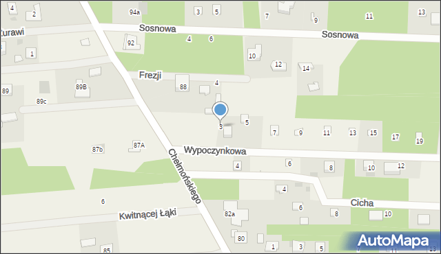 Żelechów, Wypoczynkowa, 3, mapa Żelechów