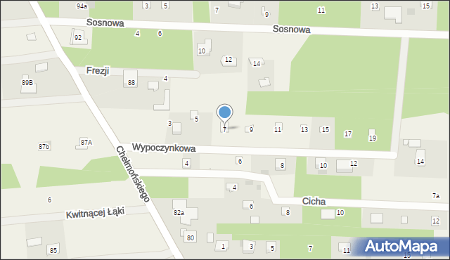 Żelechów, Wypoczynkowa, 7, mapa Żelechów