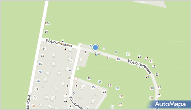 Zgierz, Wypoczynkowa, 6, mapa Zgierz