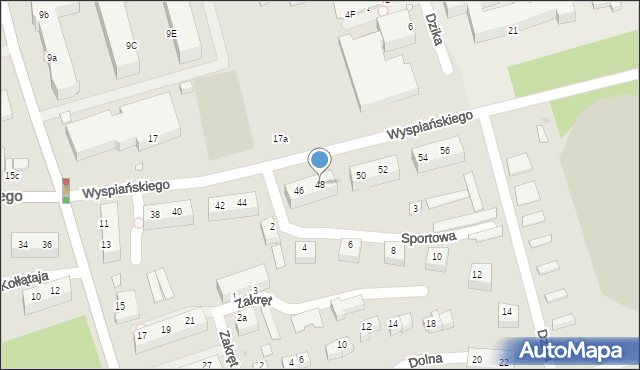 Zielona Góra, Wyspiańskiego Stanisława, 48, mapa Zielona Góra